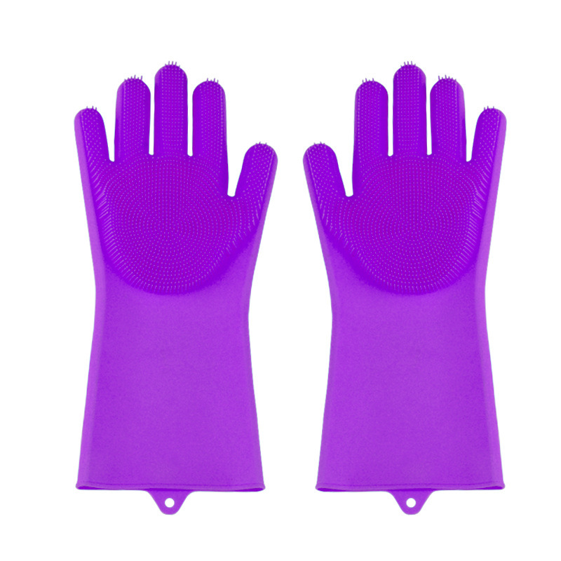 Fábrica directa guantes de limpieza de cocina guantes de lavado de platos de silicona guantes de aislamiento térmico resistentes a alta temperatura al por mayor