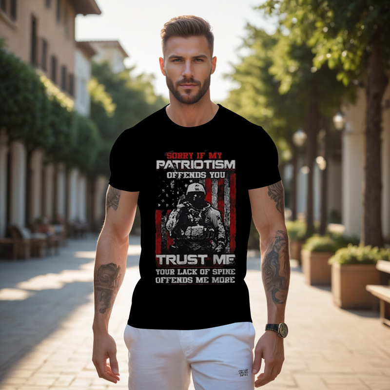 Summer New European and American Old-Fashioned American Soldier Marines Us Marines 3D Short-Sleeved T-Shirt