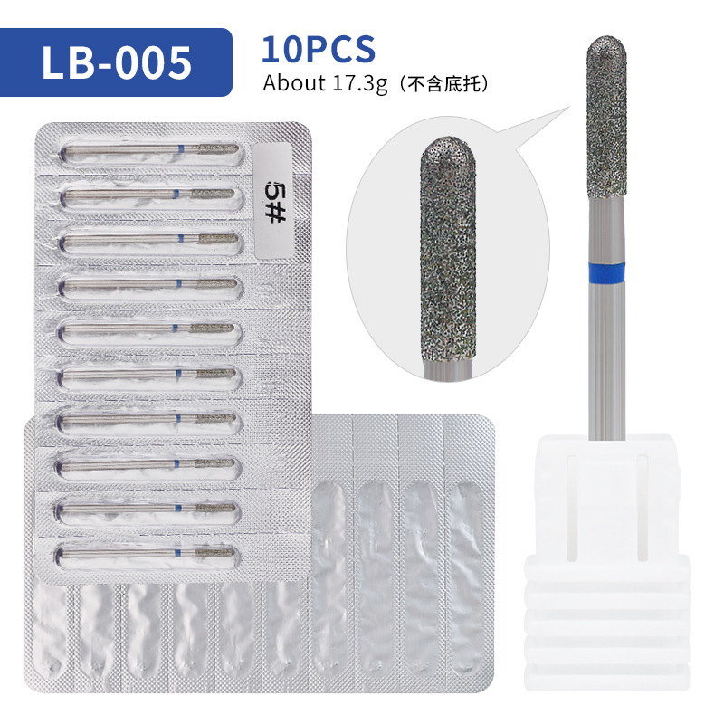 Fuente transfronteriza 10 juegos de lámina de aluminio diamante de molienda empaquetado independiente de manicura pre-tratamiento de la bolsa abierta de molienda