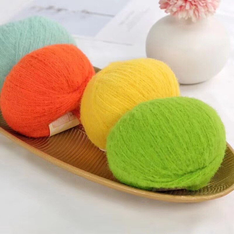 Cloud cotton candy imitation wool felt camel wool line crochet line diy hand woven doll wool wholesale