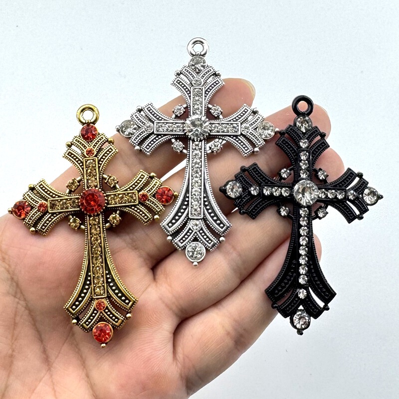 Cross Accessories Retro Rhinestone-Encrusted Trendy Hip-Hop Jewelry DIY Pendant Keychain Bag Charm Accessories Cross Accessories Retro Rhinestone-Encrusted Trendy Hip-Hop Jewelry DIY Pendant Keychain Bag Charm Accessories