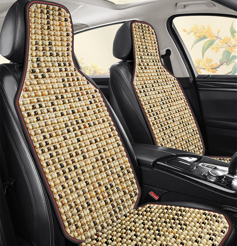 Ice Bodhi Car Seat Cushion Summer Cooling Cushion Single Piece Car Ventilated Breathable Wooden Beads Four Seasons Universal Car Seat Cushion