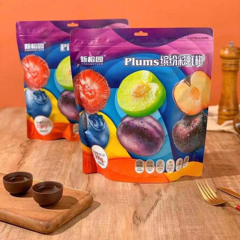 New Rongyuan Colorful Rainbow Plum California Prune Green Mouth Plum Bayberry Blueberry Candied Plum Dried Fruit Snack Combination Pack