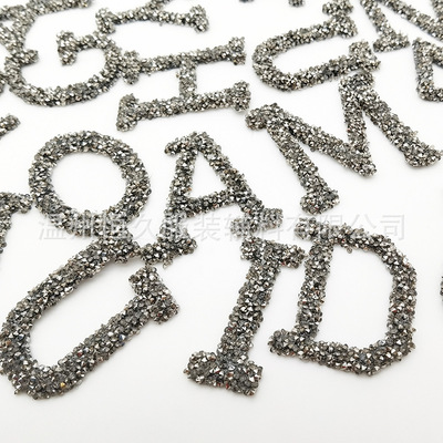 跨境貨源背膠字母燙鑽 立體字母燙圖 diy服裝鞋帽燙鑽