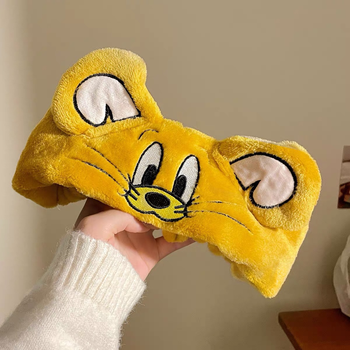 Tom Jerry, gatos y ratones lindos, banda de pelo de lavado de la cara, máscara de maquillaje, banda de pelo elástica, joyas de pelo elásticas