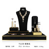 Black jewelry, stand, necklace and earrings, ring, high-end accessory, light luxury style