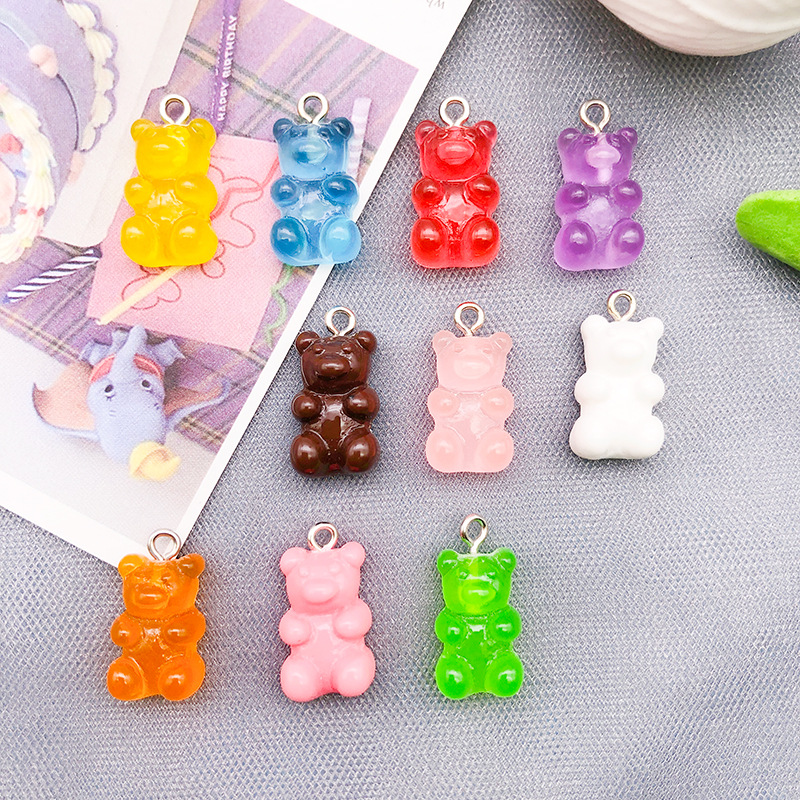 1 Piece Cartoon Style Cute Bear Alloy Resin Plating Pendant Jewelry Accessories display picture 5