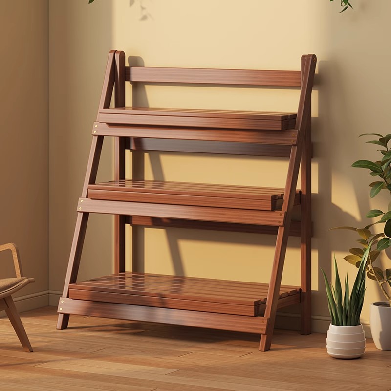 Balcón estante de madera plegable anticorrosión patio al aire libre planta suculenta coloca planta