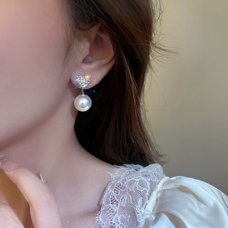 Бусы из жемчуга, серьги, серебряная игла, двойное ношение, образец серебро 925, коллекция 2022 года