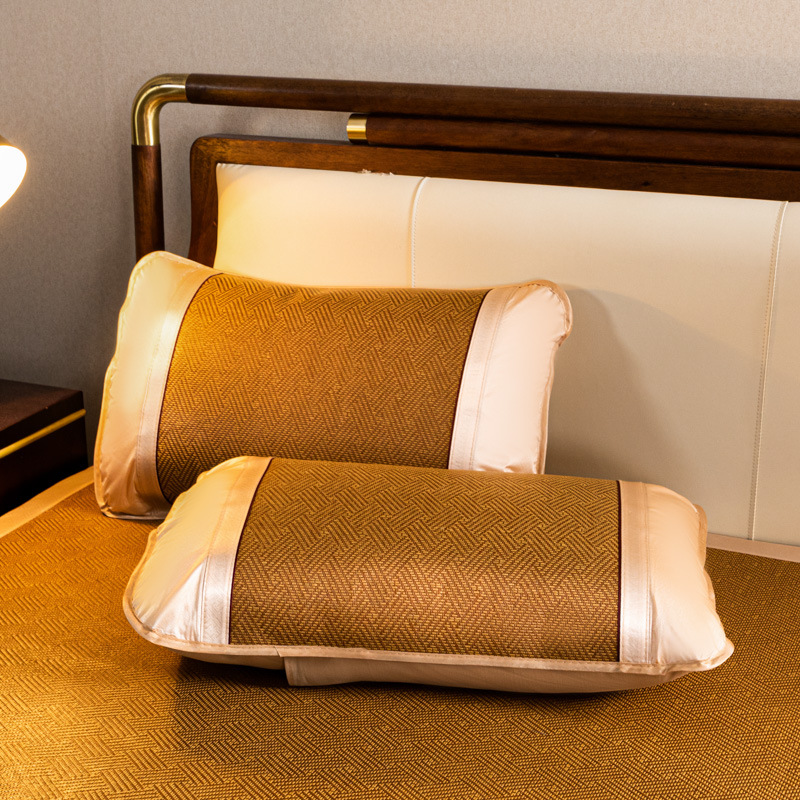 Wormwood mosquito repellent mat, ice silk mat, three-piece set, double-sided ancient rattan mat, air-conditioned mat, household dormitory foldable mat