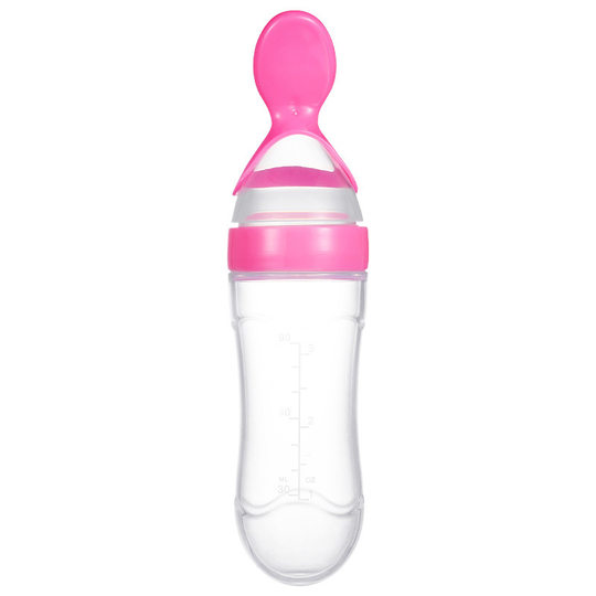 Baby Rice Cereal Bottle, Baby Silicone Milk Bottle Squeeze Spoon, Kidsren's Food Supplement Bottle, Rice Cereal Spoon, Rice Cereal Feeder