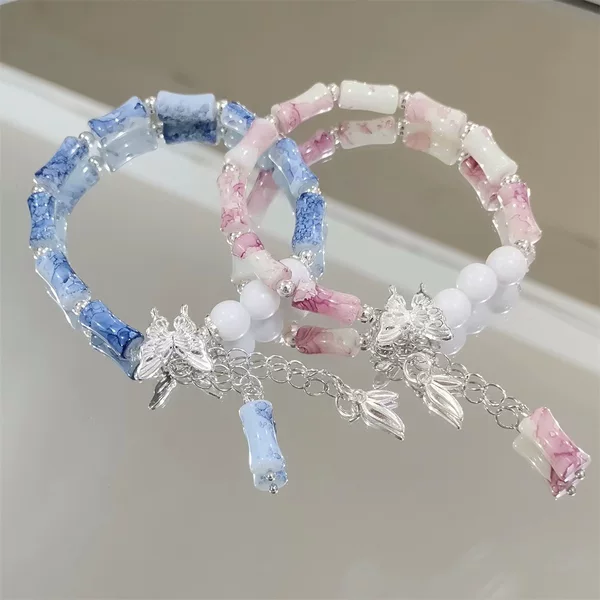 Xiaohongshu's Same Cross-Border Butterfly New Chinese Style Handmade Bracelet Versatile Bestie Style Landing Student Couple Best Friend