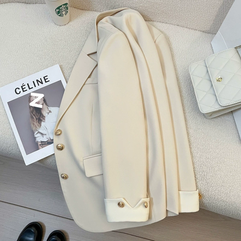 Нежно-белый пиджак женский 2024 новый корейский дизайн весной