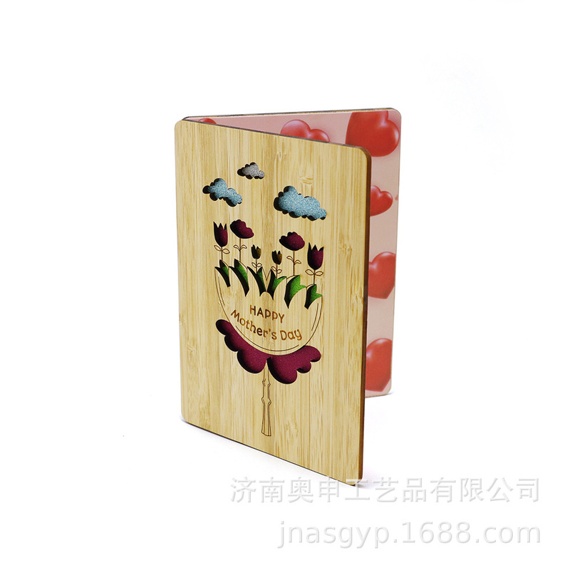 2022 Tiger year wooden hollow greeting card Christmas Valentine's Day Mother's Day birthday holiday greeting card diy wholesale