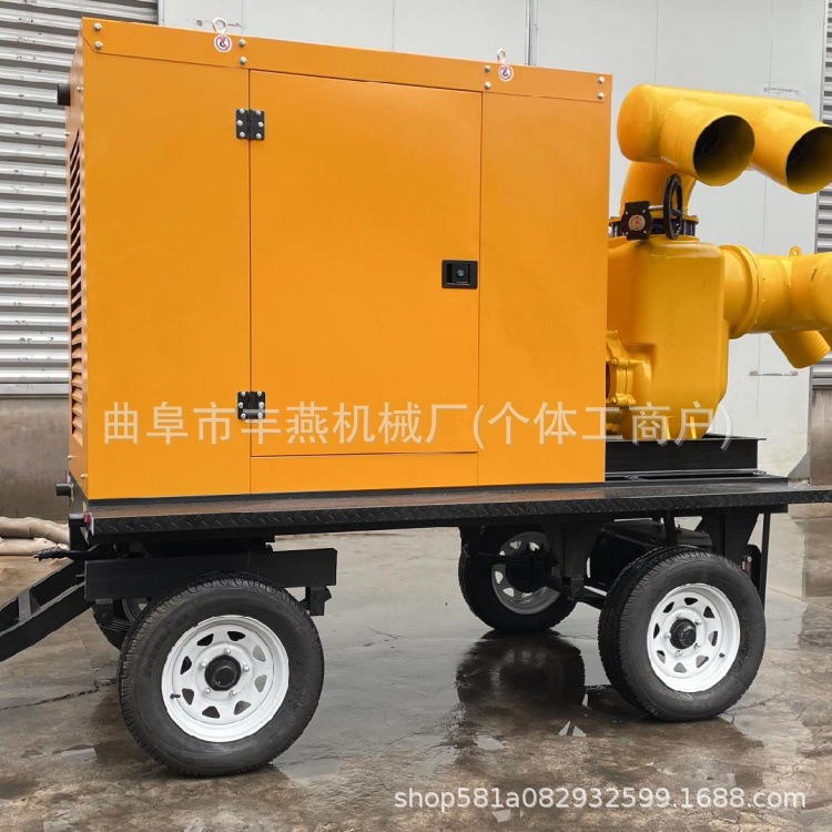 工业市政府移动泵车 流量大出水快 电启动柴油防汛自吸泵