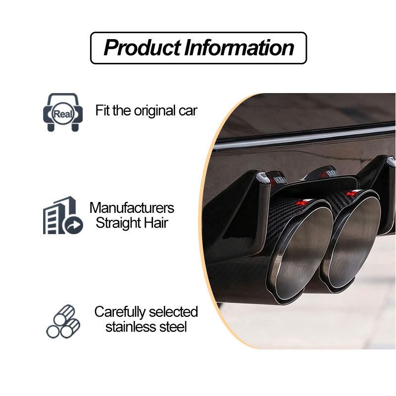 Hot-Selling Car Modification Ak Scorpion Logo Water Transfer Printing Y-Type Dual Exhaust Tip 63*89 Dual Exhaust Tip