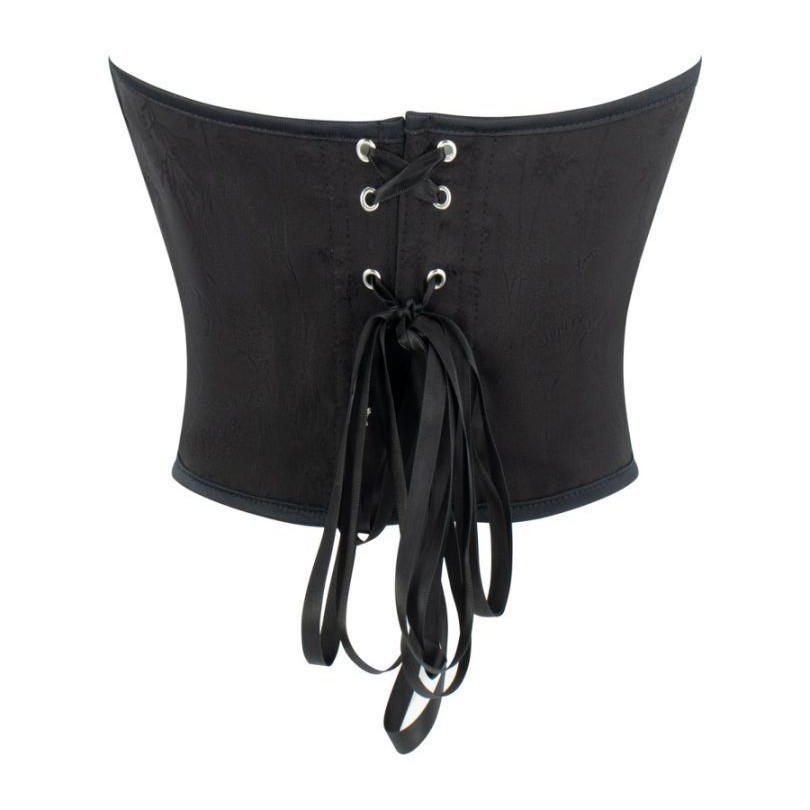 Nueva correa delantera jacquard negra sexy apretada para limpiar el pecho, ropa de hueso de pez, ropa exterior de mujer, productos transfronterizos