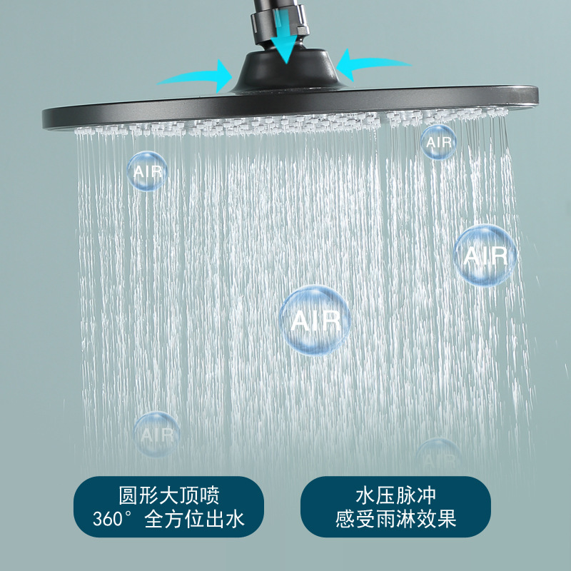 Tres-Función de galvanoplastia de cobre ducha traje de baño hogar de cuatro velocidades de refuerzo boquilla manguera baño pistola