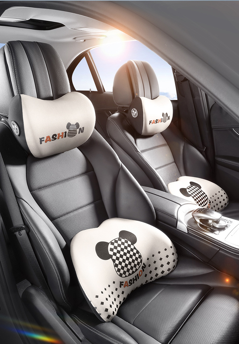 Cartoon Car Headrest, Car Cushion, Car Driver's Seat, Memory Foam Lumbar Support, Car Pillow, Neck Pillow