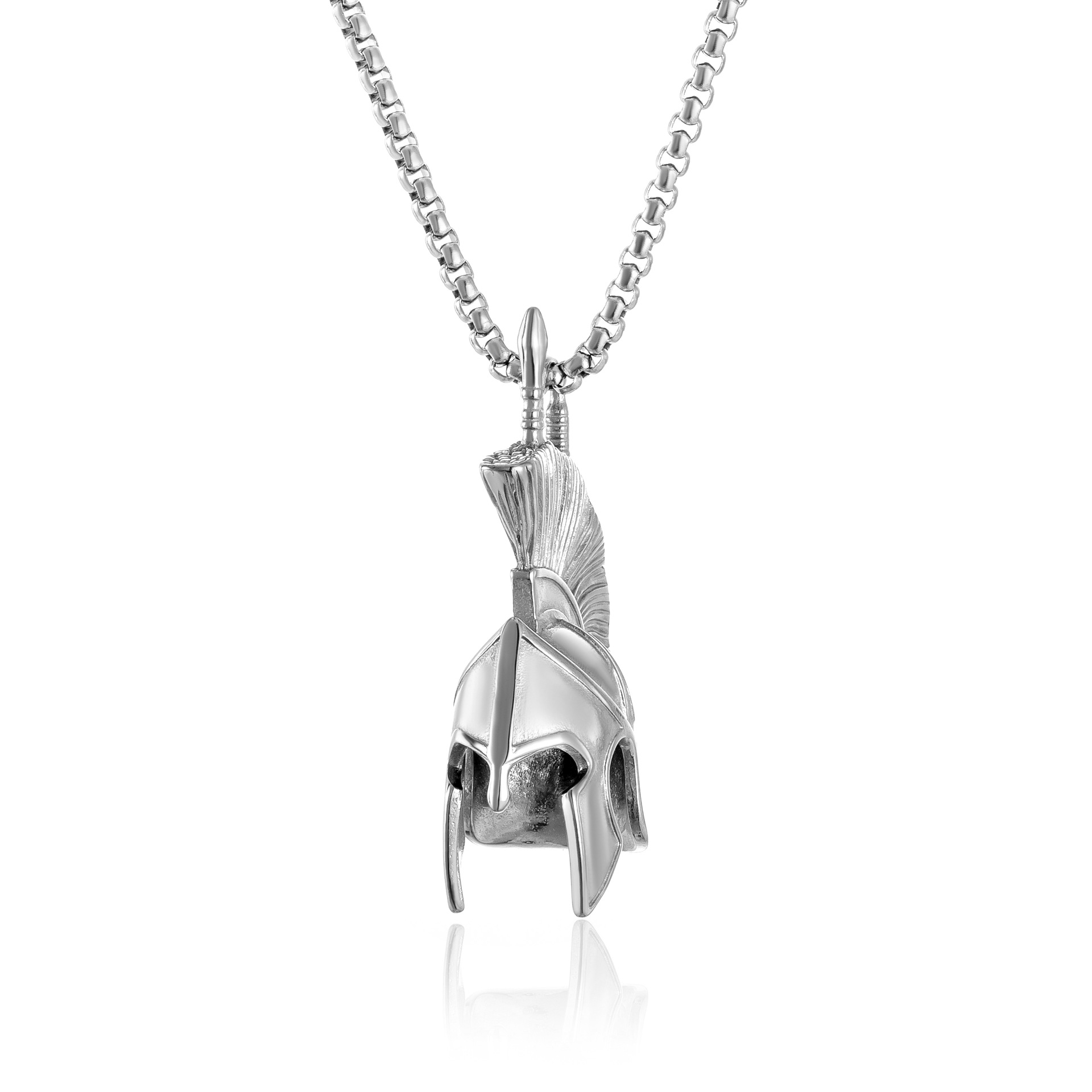 Personalized Spartan Warrior Helmet Pendant Punk Hip-Hop Trendy Men's Fashion Necklace Accessory_voghion.com