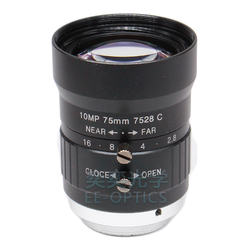 75MM 산업용 카메라 렌즈 | C 인터페이스 | 1 인치 | 10MP 왜곡 없는 기계 검사 비전 산업 렌즈