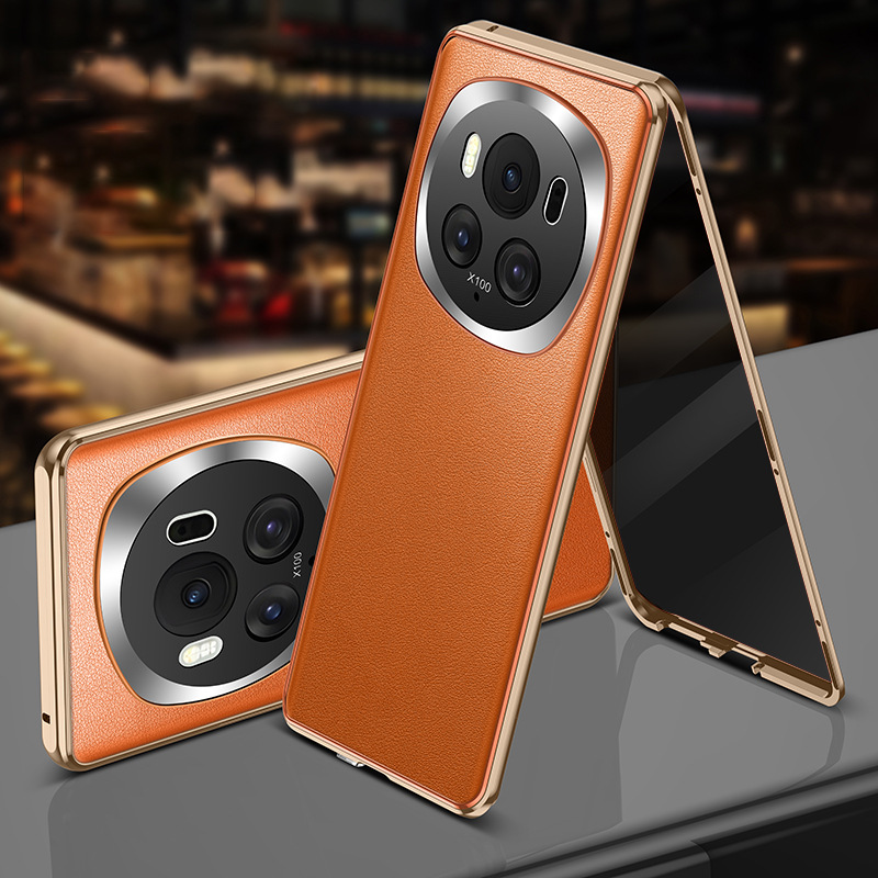 [Danxia Orange] Full-screen anti-peeping, plain leather and glass with card deduction