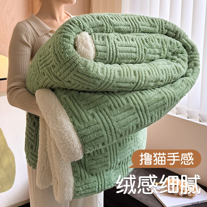 Invierno grueso mantas de coral pequeñas mantas de oficina siesta cama sofá aire acondicionado mantas mantas al por mayor
