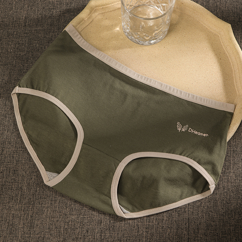 Ropa interior sin costuras de las mujeres de verano fino de algodón puro antibacteriano entrepierna chica estilo japonés de cintura media transpirable pantalones cortos de triángulo de cadera completa