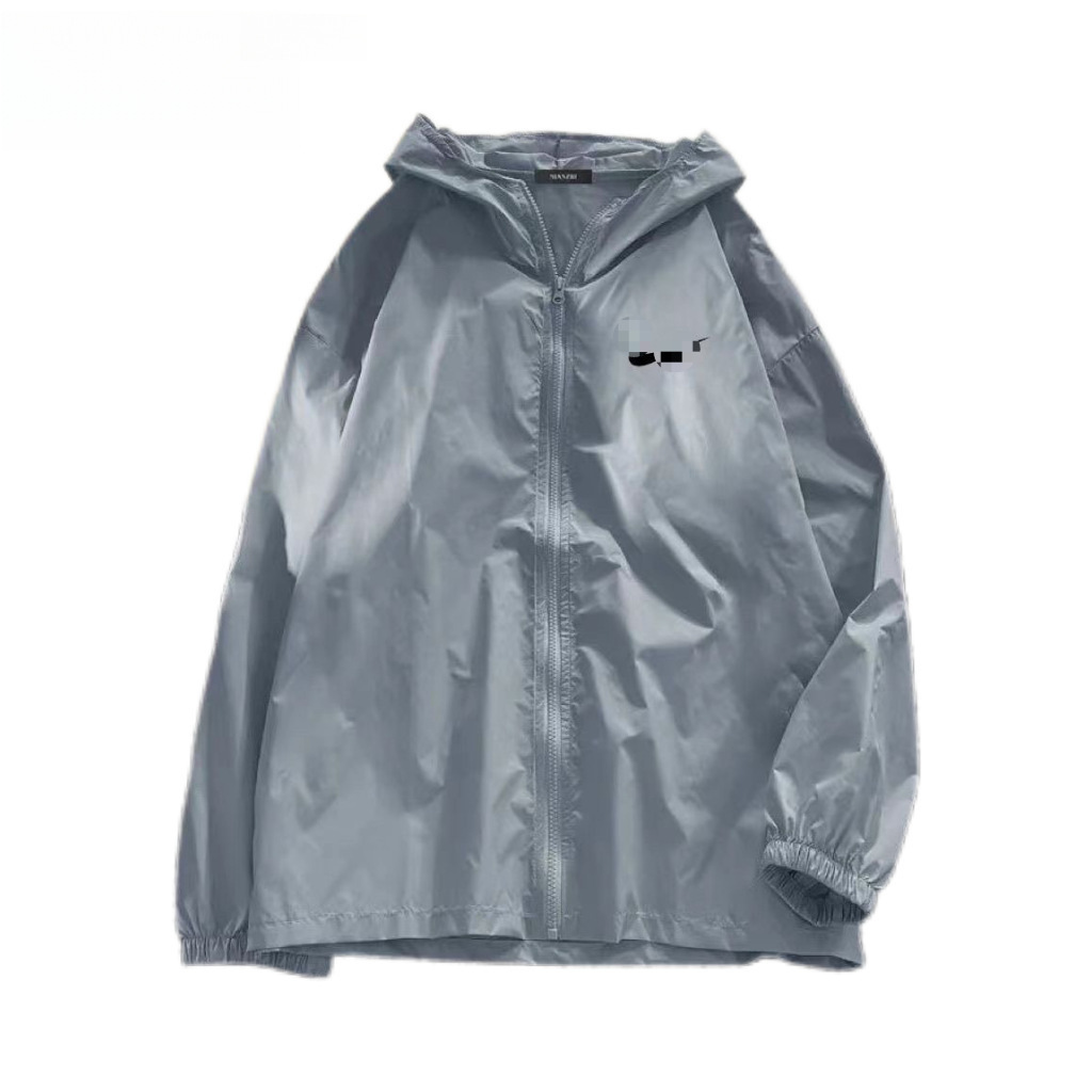 New summer lightweight sun protection jacket for men and women, ice silk couple's coat with hood, outdoor UV protection, suitable for fishing, wholesale