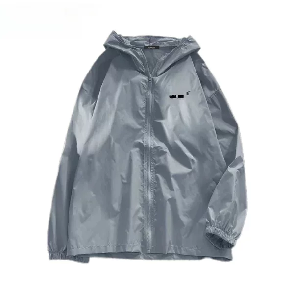 New summer lightweight sun protection jacket for men and women, ice silk couple's coat with hood, outdoor UV protection, suitable for fishing, wholesale