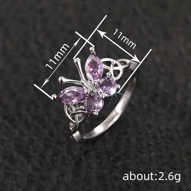 7g Weight Rings Classification 10, 6, 7 Ring Size Wholesale Jewelry Elegant Classic Style Butterfly Copper Rings