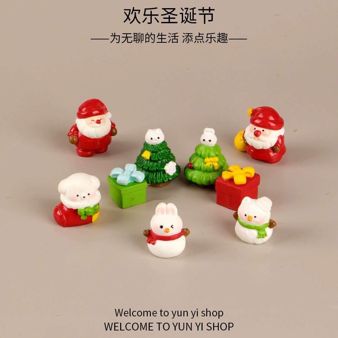 Новый Санта-Клаус Снеговик креативная DIY украшение микроландшафт Christmas Gift олень смола маленькие украшения