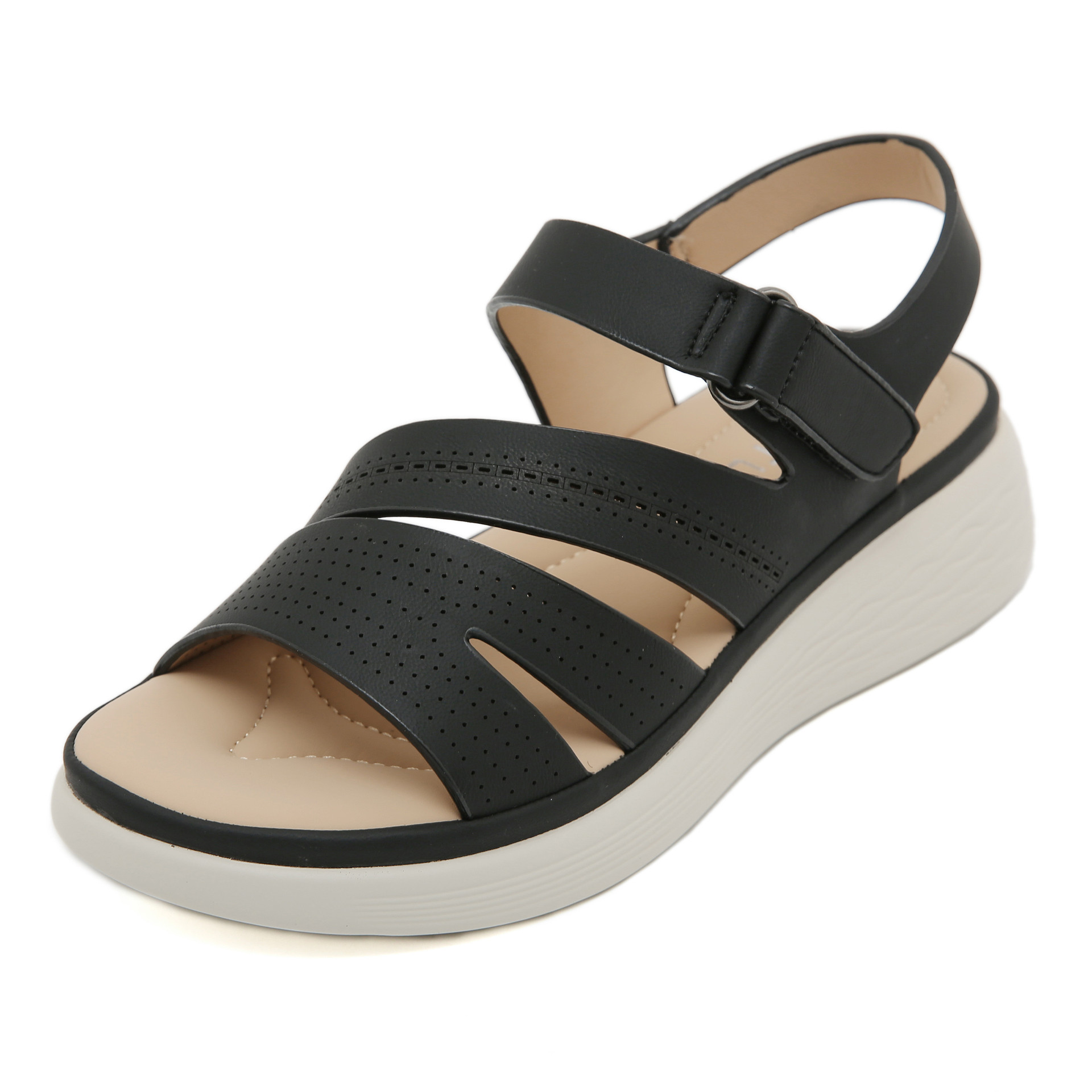 2025 nuevo punto de fondo grueso ligero antideslizante cómodo deportivo casual moda velcro sandalias para mujeres