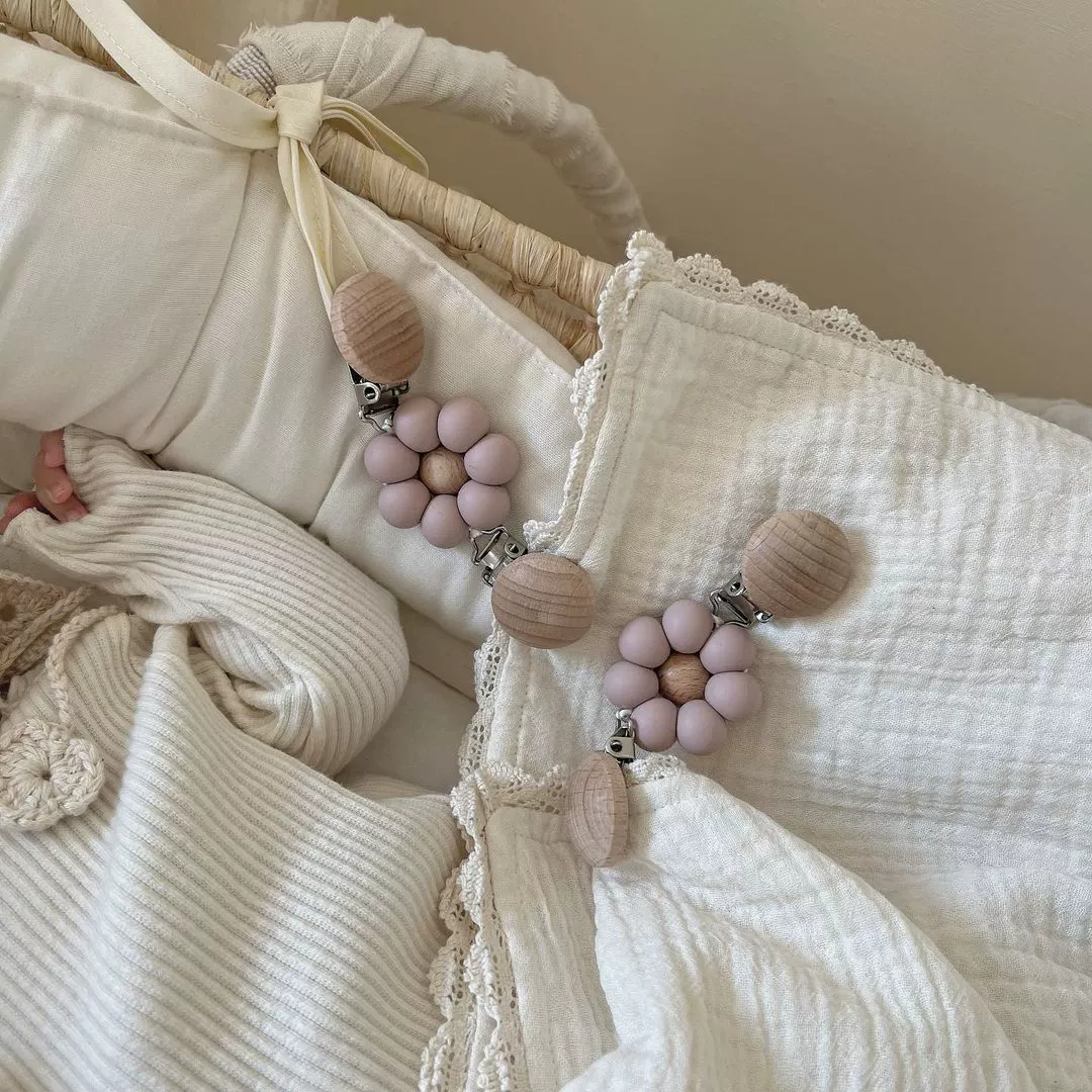 Южная Корея ins Log Clip Резинка Зубы Зажим для сосков Анти-капля Винтажная мягкая цепочка для сосков Детские спальные соски