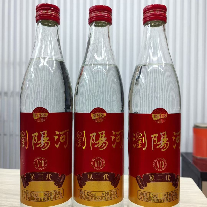 浏阳河简装白酒 星二代42度清香型整箱12瓶500毫升厂家一件批发