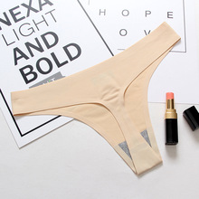 跨境性感诱惑内裤女一片式细腰带超薄三角裤速干低腰丁字裤工厂批