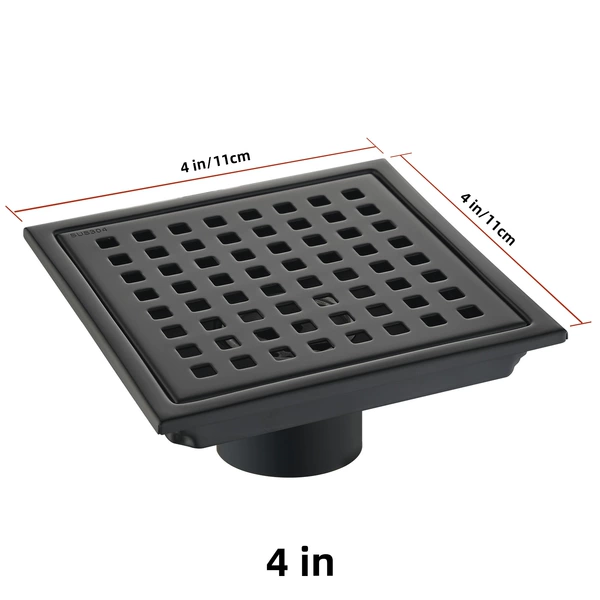 110*110mm (4 inch) square single floor drain black