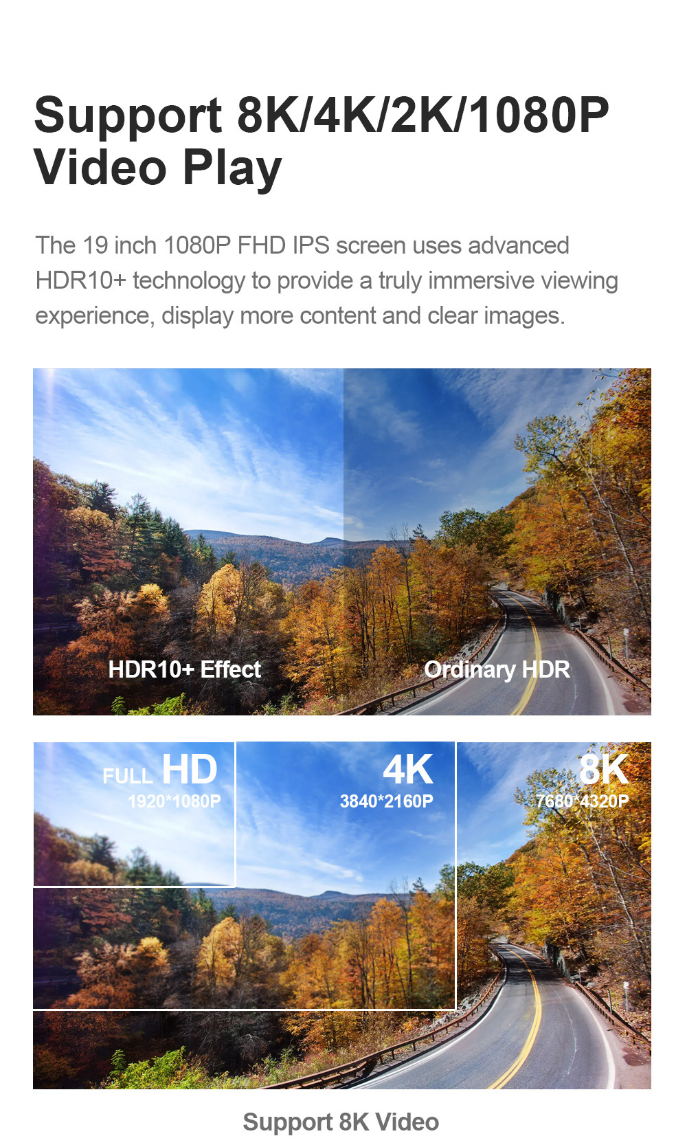 22inch Rv, Commercial Vehicle, Bus, Universal Vehicle-Mounted High-Definition Display, Tv, Android Touch Ceiling Monitor