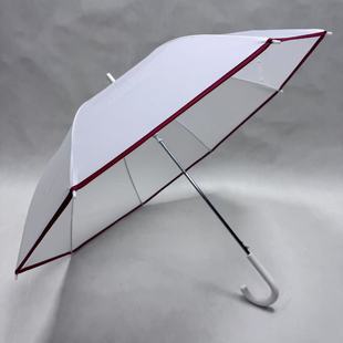 Poe Frosted Automatic Straight Bone Advertising Umbrella Long Handle Large White Umbrella Scenic Spot Wholesale Popular Men's and Women's Umbrella