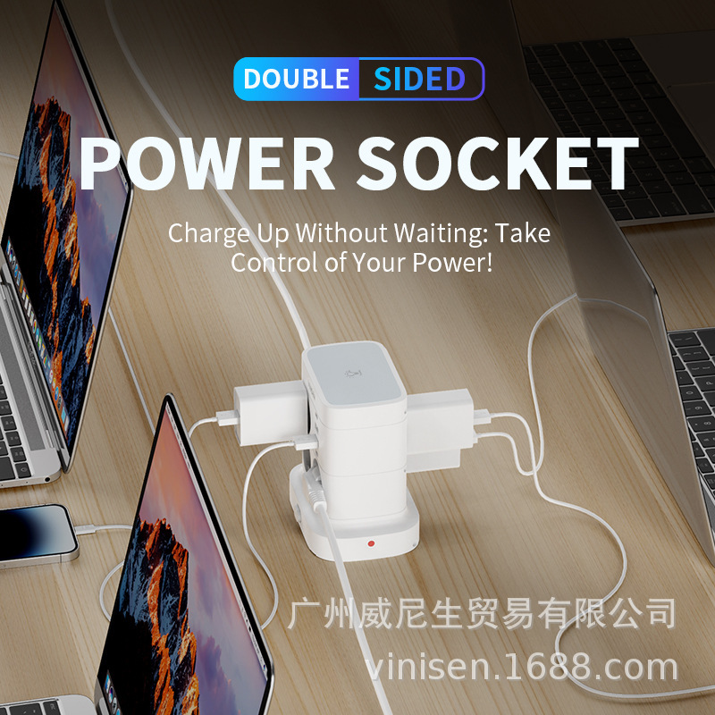 Transfronterizo Euro Standard Type-C Torre de enchufe vertical estándar europeo multifuncional inteligente enchufe de fila de cable
