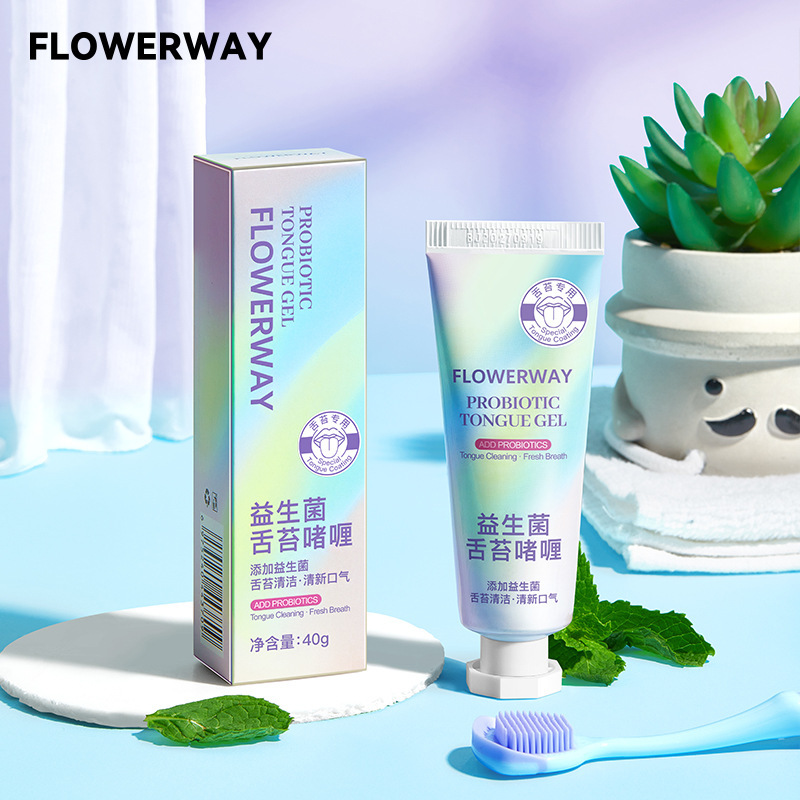 FLOWERWAYプロバイオティクス舌苔ジェル舌クリーナー舌苔クリーニングジェル異臭除去フレッシュな口ぶり歯磨き粉|undefined