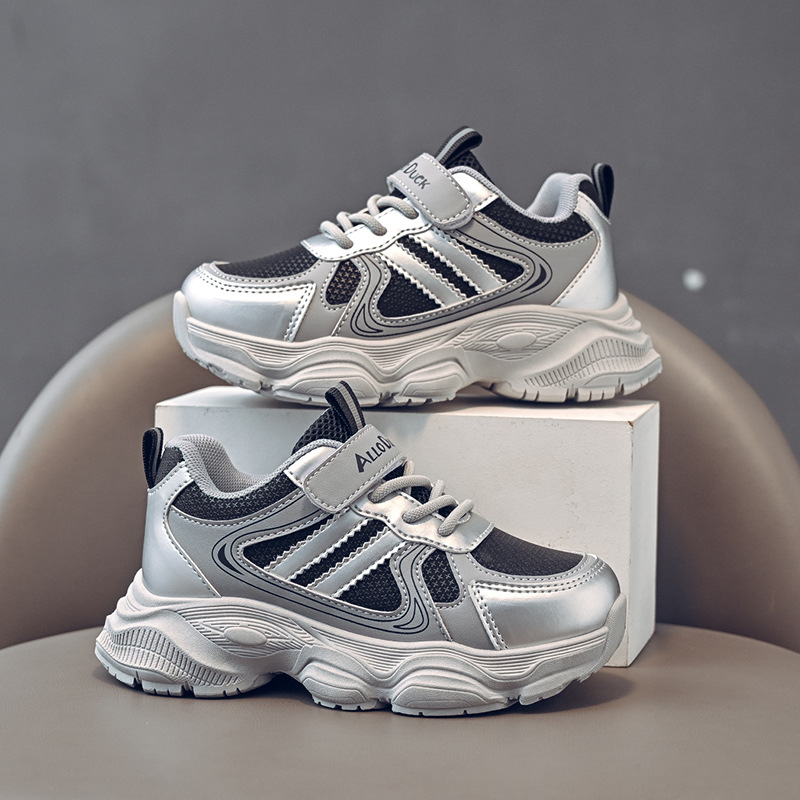 Zapatos para niños, zapatos deportivos para niños, 2025 nuevo estilo de primavera y otoño, transpirable, zapatos de coco para niños grandes en el campus