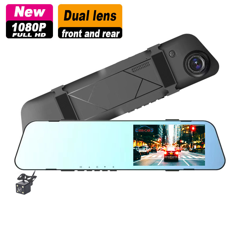 4.5 Inch Rearview Mirror Dash Cam 1080P