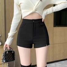 春季2024新款外穿黑色高腰显瘦A字西装短裤女紧身性感打底休闲裤