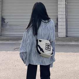 美式复古外套女春秋季新款设计感小众宽松vintage夹克上衣潮兔毛