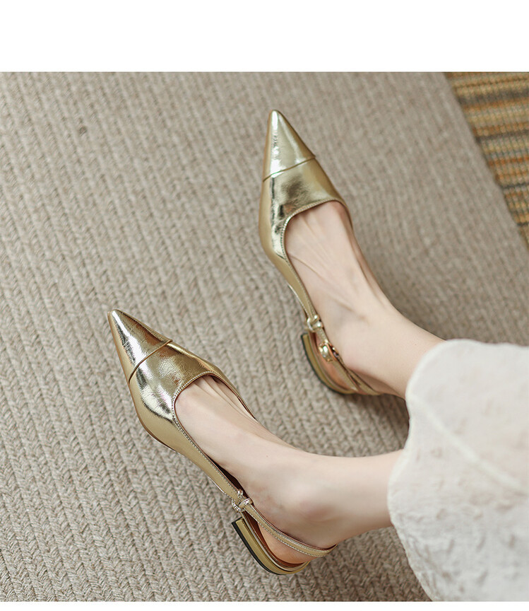 CHIKO Elisa Pointy Toe Block Heels Slingback Shoes