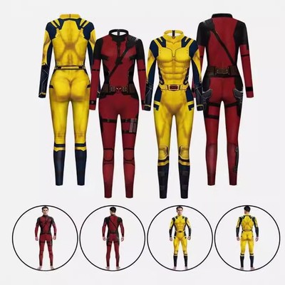 真人死侍紧身连体套装衣服cosplay扮演服 万圣节套装儿童动漫服装|ms