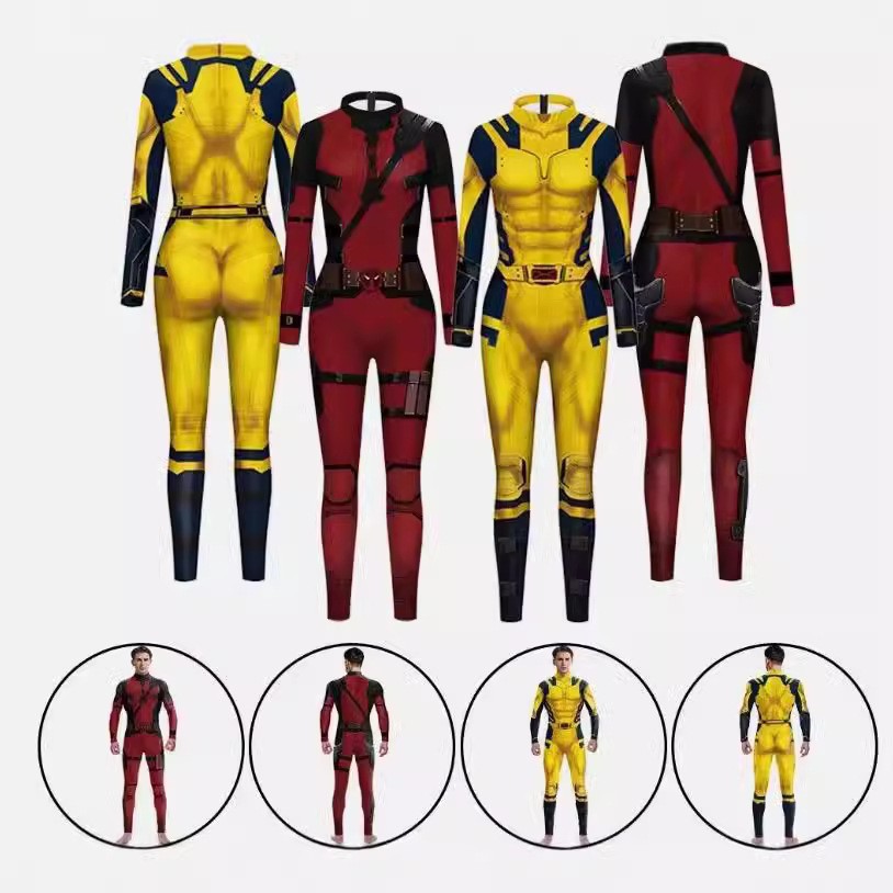 真人死侍紧身连体套装衣服cosplay扮演服 万圣节套装儿童动漫服装|ms