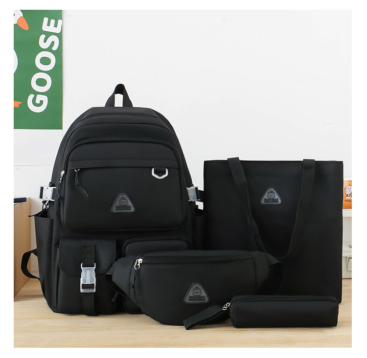 GUIYU Trendy Backpack Set For Middle School - Spacious Canvas Bookbag With Crossbody Strap, Ergonomic Shoulder Support_voghion.com