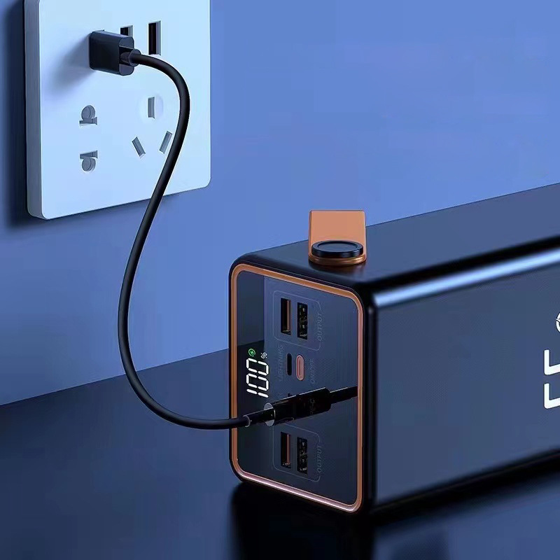 Lámpara de iluminación doble LED compacta y conveniente al aire libre con cable multipuerto doble salida USB 66w gran capacidad carga rápida tesoro de carga